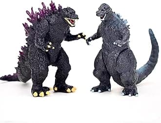 De-Lite™ Action Figures Soft Touch Vinyl Plastic Collectible Model Toys… (MillenniumGodzilla & HeiseiGodzilla, 2 Pieces Pack, Mini Small Size - 7cm)