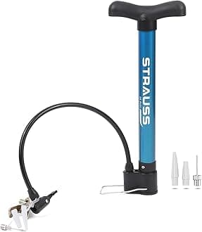 Strauss High Pressure Multipurpose Air Pump | Cycle Pump for Bicycle, Car, Football, Basketball |Balloon Pump Machine |Inflator Bicycle Floor Pump | Portable Hand Pump for Indoor & Outdoor Use,(Blue)