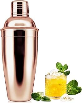 Cocktail Shaker,25 oz Drink Mixer with Built-in Strainer for Mixing Drinks Margaritas,Beginner Friendly Stainless Steel Mixer Bar Utensil Tool(rose)