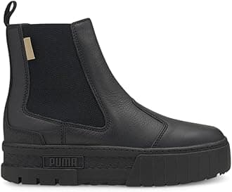 Puma Womens Mayze Round Toe Chelsea Boots Ankle Low Heel 1-2" - Black