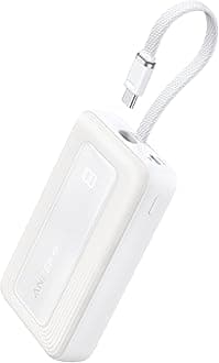 Anker Portable Charger, 10,000mAh 30W Power Bank, USB-C in and Out Fast Charging Battery Pack, Travel Essential Phone Power Bank, for iPhone 17/16, Galaxy and More (White, 10000, Milliamp Hours)