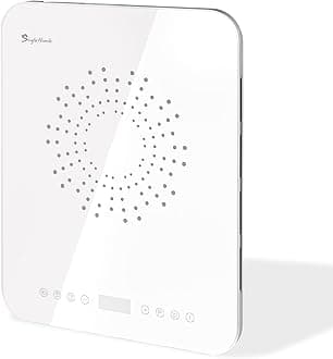 Portable Induction Cooktop, Countertop Induction Burner 0.9" Ultra-thin, Low Noise, 1200W Induction Hot Plate with Multi-safety Protection, 10 Power Setting, Timer, 110~120V White