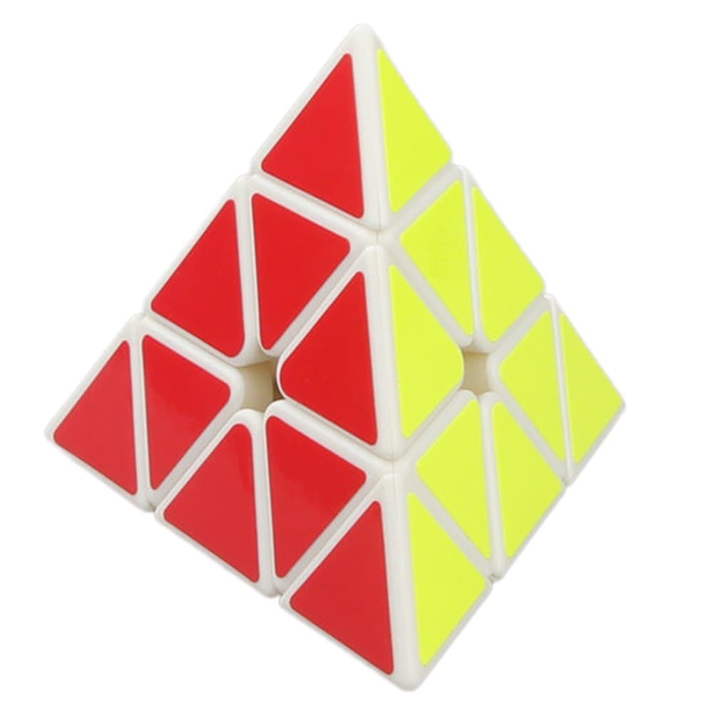Willking Pyramid Speed Magic Triangle Cube Twisty Puzzle for Kids Intelligence Development,White