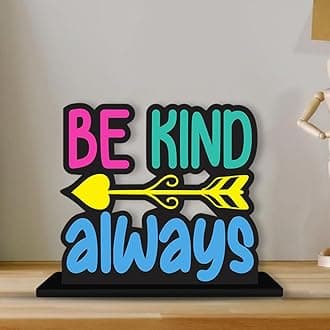 Artvibes Wooden Idols and Figurine Be Kind Always Quotes Table Decor for Office Desk Showpiece | Home Decoration | Living Room | Modern Gifting Item (SP_1171)