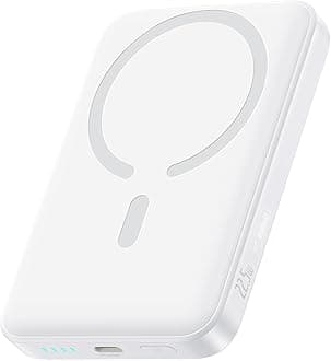 Baseus Magsafe Powerbank 10000 mAh, Magnetic Power Bank Wireless, External Battery for iPhone 16-12 Series, PD 22.5 W Mini Powerbank USB-C, Small but Strong, White