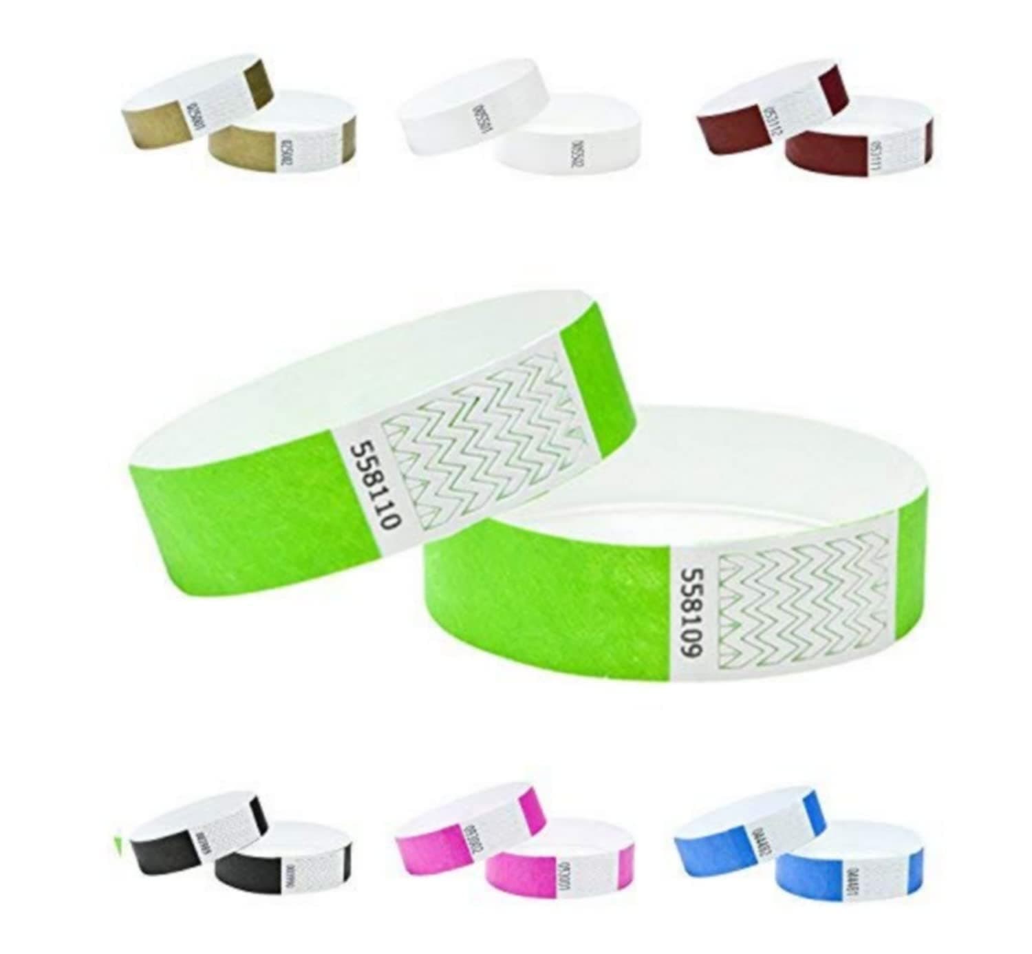 100 Pack Tyvek Wristbands Neon Lime