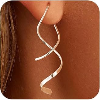 14K Gold/Silver Hoop/Dangle Earrings Dainty Hypoallergenic Jewelry, Trendy Lightweight Accessories for Women Valentines Mother's Day Birthday Thanksgiving Day Gifts