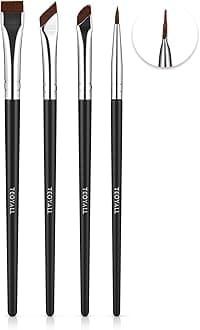 Eyeliner Brushes Set, 4 PCS Ultra Thin Slanted Angled Brush Precision Fine Point Eyeliner Brush Flat Eyebrow Brush (4 Eyeliner Brushes)