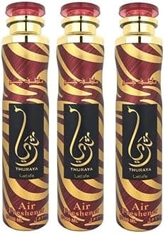 Arabian Air Freshener Bundle (3 x 300ml) Dubai, Luxury Scent, Long Lasting Fragrance (3 x Thuraya)