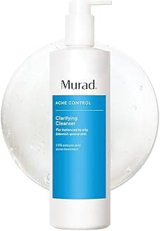 Murad Clarifying Cleanser, Jumbo Size - Acne Face Wash - Salicylic Acid Cleanser - Gentle Exfoliating Acne Treatment for Face, Prevents Future Breakouts, 13.5 Fl Oz