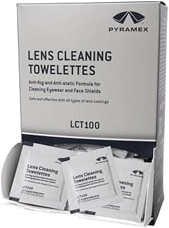 Pyramex Safety Individually Packaged Lens Cleaning Towelettes, No Streaks, 100 Piece