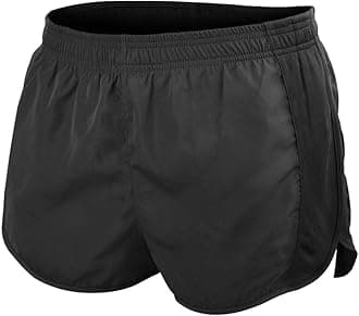 Muscle AliveMen's Sports 1" Elite Split Running Shorts with Side Mesh Panel Quick Dry Lightweight Polyester