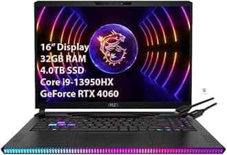 MSI GE68HX Raider 16" Gaming Laptop - Intel Core i9-13950HX - GeForce RTX 4060-144HZ FHD+ (1920 x 1200) - Windows 11 Pro - Kuulpal HDMI Cable (64GB RAM | 4TB SSD | Win 11 Pro)
