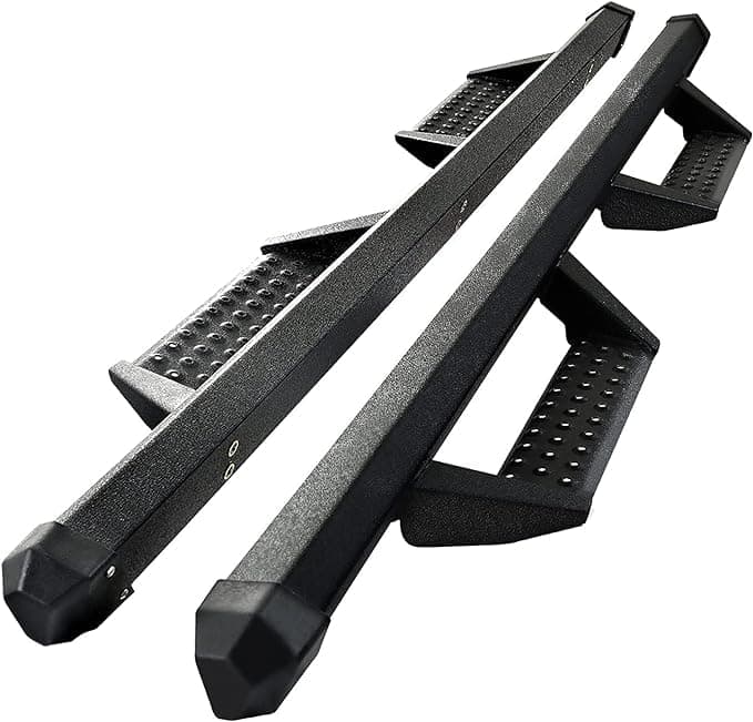 Drop Down Running Boards Compatible with 09-18 Ram 1500/10-26 Ram 2500 3500 Crew Cab(Incl 19-24 Classic), Dual-Stage Textured Black Powder Coated, 82 Inch Door Step Side Step Step Bars.