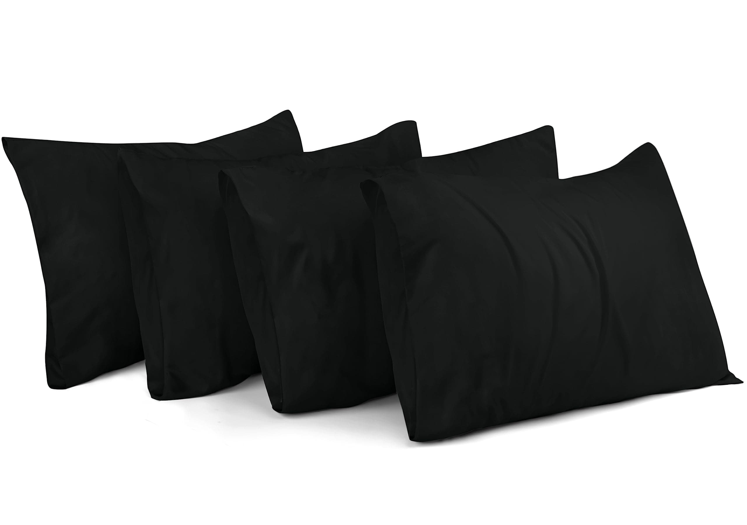 Utopia Bedding Pillow Cases 4 Pack- Standard Size 50x75 cm - 100% Brushed Microfiber Pillowcases with Envelope Closure - Wrinkle, Fade, Stain Resistant Pillow Cases - Black