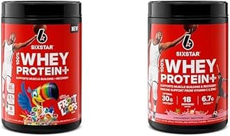 Whey Protein Powder Froot Loops Flavor & Strawberry Smoothie | Muscle Building & Recovery Plus Immune Support | 30g Protein | Men & Women