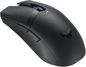 ASUS TUF Gaming M4 Wireless Gaming Mouse, dual wireless modes - Bluetooth/RF 2.4 GHz, 12,000 DPI Optical Sensor, 6 Programmable Buttons, PBT top cover with ASUS Antibacterial Guard, Black