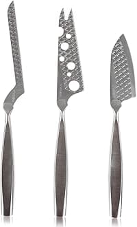 BOSKA Stainless Steel Cheese 3 Knife Set - Great for Cheese - Multi-Purpose Cheese Slicer - Handheld Slicer - Silver Non-Stick - Dishwasher Safe - For Kitchen Cooking