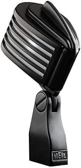 Heil The Fin Dynamic Microphone for Live Sound Applications and Video Podcasting, XLR Microphone with Vintage Appeal, Wide Frequency Response, and Superior Rear Noise Rejection - Black/White