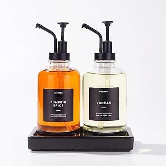 Molimoli Coffee Syrup Dispenser - Glass Bottle with Pump, Maple/Coffee Syrup, Labels and Tray