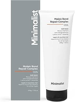 Hair Mask For Repairing Dry, Damaged & Dull Hair | Maleic Bond Repair Complex 05% with Transglutaminase, Amino Acids & Ceramides| For Women & Men | 200 gm