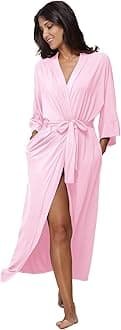 Women's Soft Robes Long Bath Robes Full Length Kimonos Sleepwear Dressing Gown,Solid Color