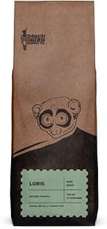 Black Baza Coffee, Loris, Dark Roast, Freshly Roasted, Organic, 100% Arabica (Medium Coarse Grind, 250 grams)