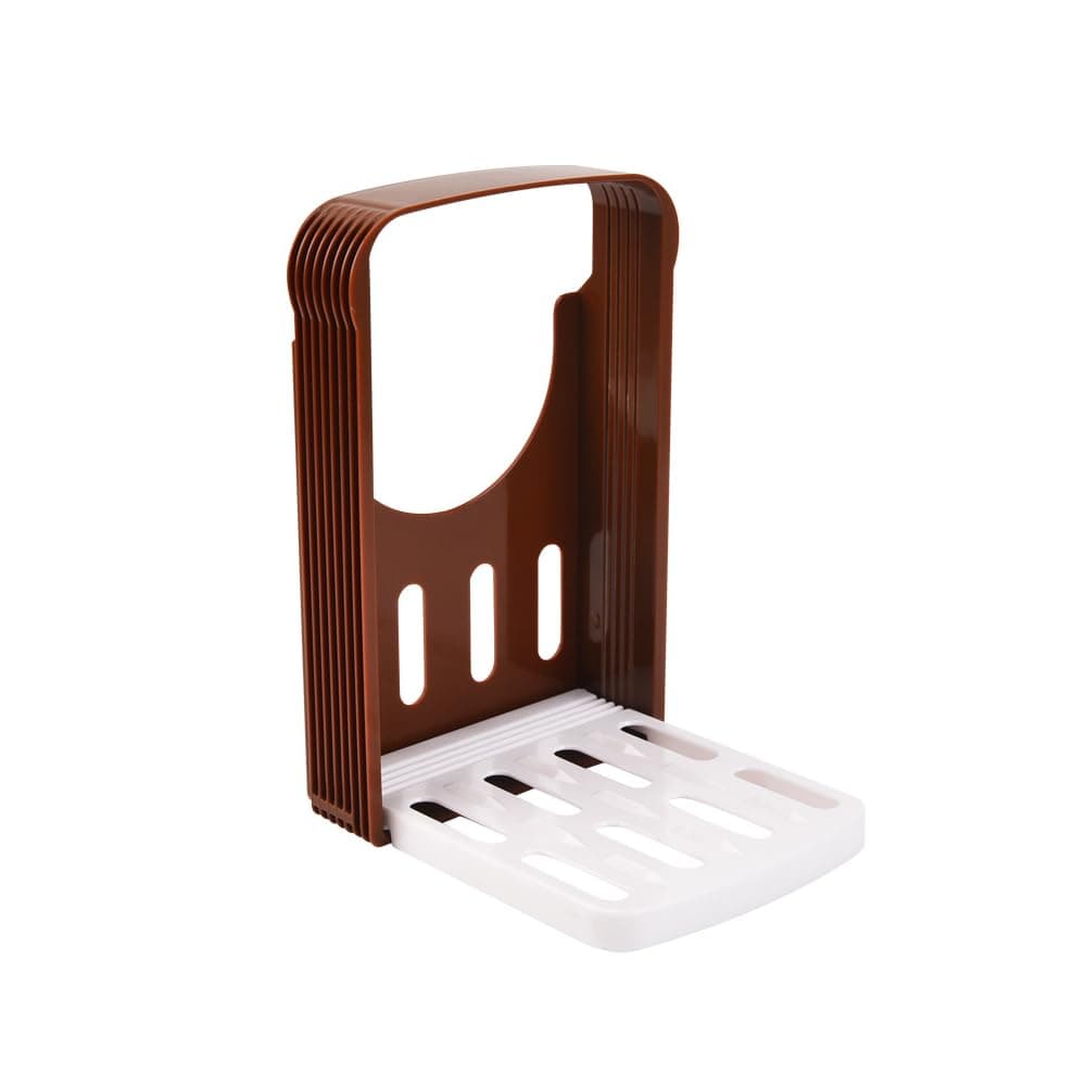 Foldable Bread Slicer Adjustable Cutting Mold Thicknesses Toast Slicing Cutter Machine for Bread/Roast/Sandwich Maker/Loaf Slicer Cutter, Brown