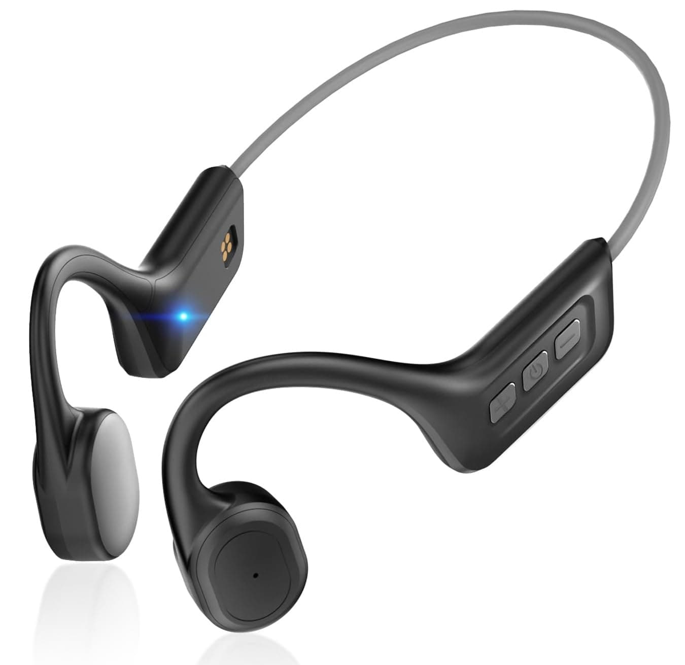 Bone Conduction Headphones with Mic,Bluetooth 5.3 Open Ear Wireless Sports Earbuds for Workouts Running, IPX7 Waterproof Headset, 1.5 Fast Charging 10Hrs Playtime Earphones