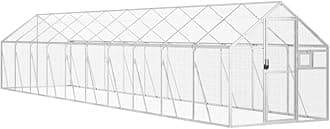 vidaXL Silver Aluminium Bird Aviary - Spacious Design with Lockable Door and Airy Wire Mesh Grid Structure