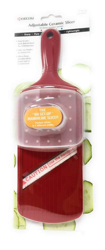 Advanced Ceramic Adjustable Mandoline Vegetable Slicer w/ Handguard 11" x 4" CSN-202-NRD