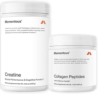 Creatine Monohydrate Powder & Grass-Fed Collagen Peptides Powder Stack - Supports Strength, Lean Muscle, & Recovery - FORTIGEL & Vitamin C for Hair, Skin, Nails, & Joint Health Support