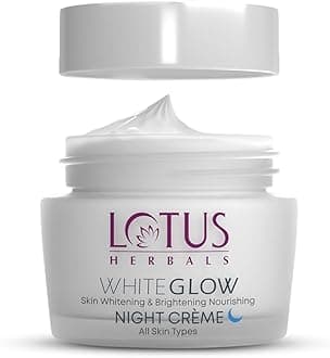 Lotus Herbals WhiteGlow Skin Whitening & Brightening Nourishing Night Creme | Reduces Dark Spots & Dullness | Overnight Hydration & Skin Renewal | Paraben-Free | For Women & Men | All Skin Types | 60g
