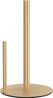 niffgaff Paper Towel Holder Gold Premium Stainless Steel Paper Towel Holder for Kitchen Roll Organize, One-Handed Operation Countertop Roll Dispenser with Weighted Base