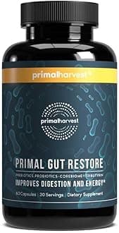 - Primal Harvest Restore for Gut Health, Primal Gut Restore w/POSTbiotics, PREbiotics and PRObiotics for Women and Men, 60 CT - Digestion, Colon Cleanse, Immunity Support - Helps Leaky Gut Repair