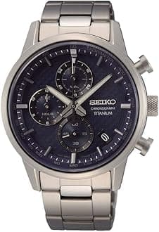 Seiko Men's Quartz Watch Titanium with Stainless Steel Strap