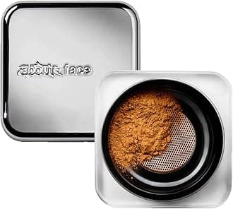 about-face Curtain Call Set & Smooth Loose Powder Partition – Lightweight, Oil-Absorbing Setting Powder with Rice Starch & Corn-Based Talc Alternative – Vegan, Cruelty-Free – 0.35oz (Medium Deep)