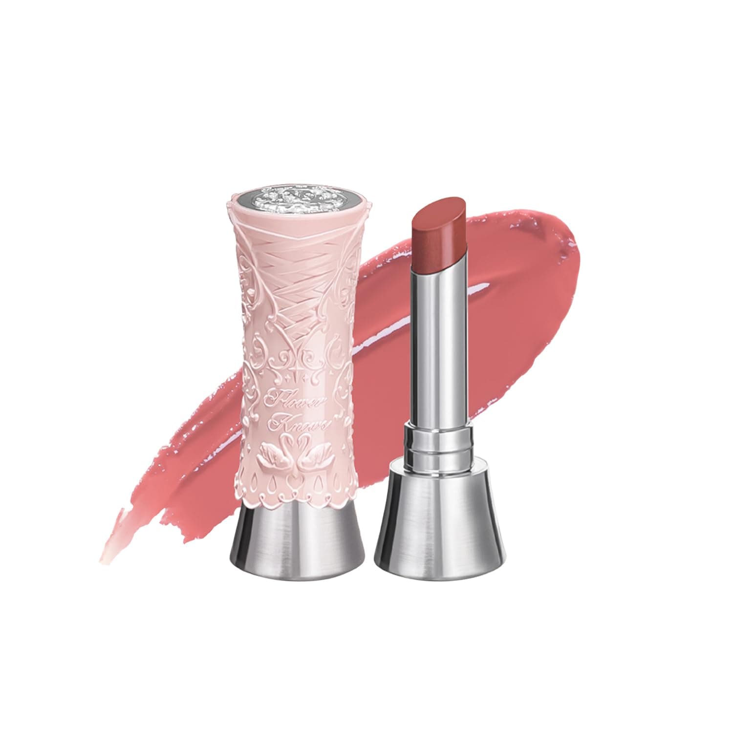 Flower Knows Swan Ballet Solid Lip Glaze Mirror Lipstick Profesional Makeup Lipgloss Moisturizing Hydrating long-lasting color and incredible shine Lipstick (B02 Mary Jane)