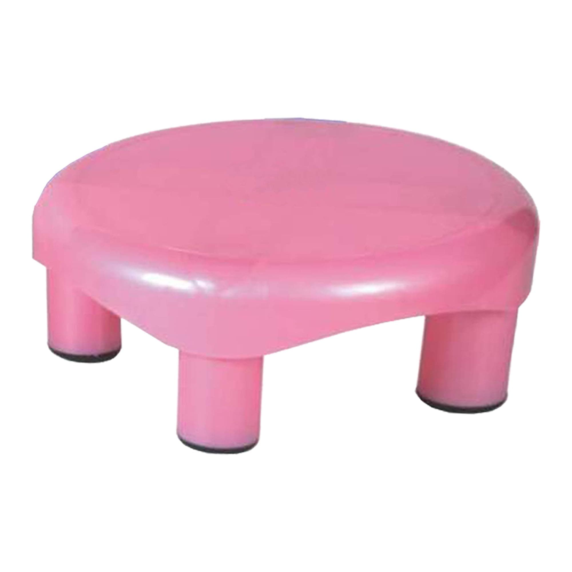 Kuber Industries Bathroom Stool | Stool for Sitting | Plastic Stool for Bathroom | Anti-Slip with Strong Bearing | Patla for Toilet | Pink, 31cm, 14cm