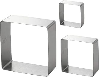 Stainless Steel 4/6/8 Inch Square Cake Mold Ring Set Cutter for Mousse Cheese Cakes Bread Cookies Biscuit Onigiri Pancake