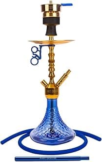 German hookah shisha set, 072.02 Alu Antique Berry S (gold-blue)