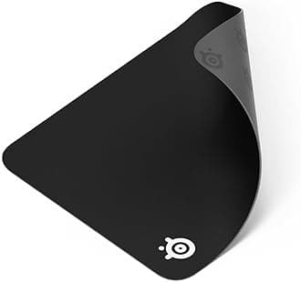 QcK Medium Gaming Mousepad — Black — Non-Slip Silicone Rubber Base — Peak Tracking and Stability — Optimized for Gaming Sensors — 320 mm x 270 mm — FPS, MOBAs, RTS, MMO