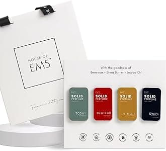 Em5™ Pack of 4 Solid Perfumes for Women Travel & Pocket Friendly Cologne Strong & Lasting Fragrance Non-Greasy Perfume Cream Gifting Set for Her 12 gm Each