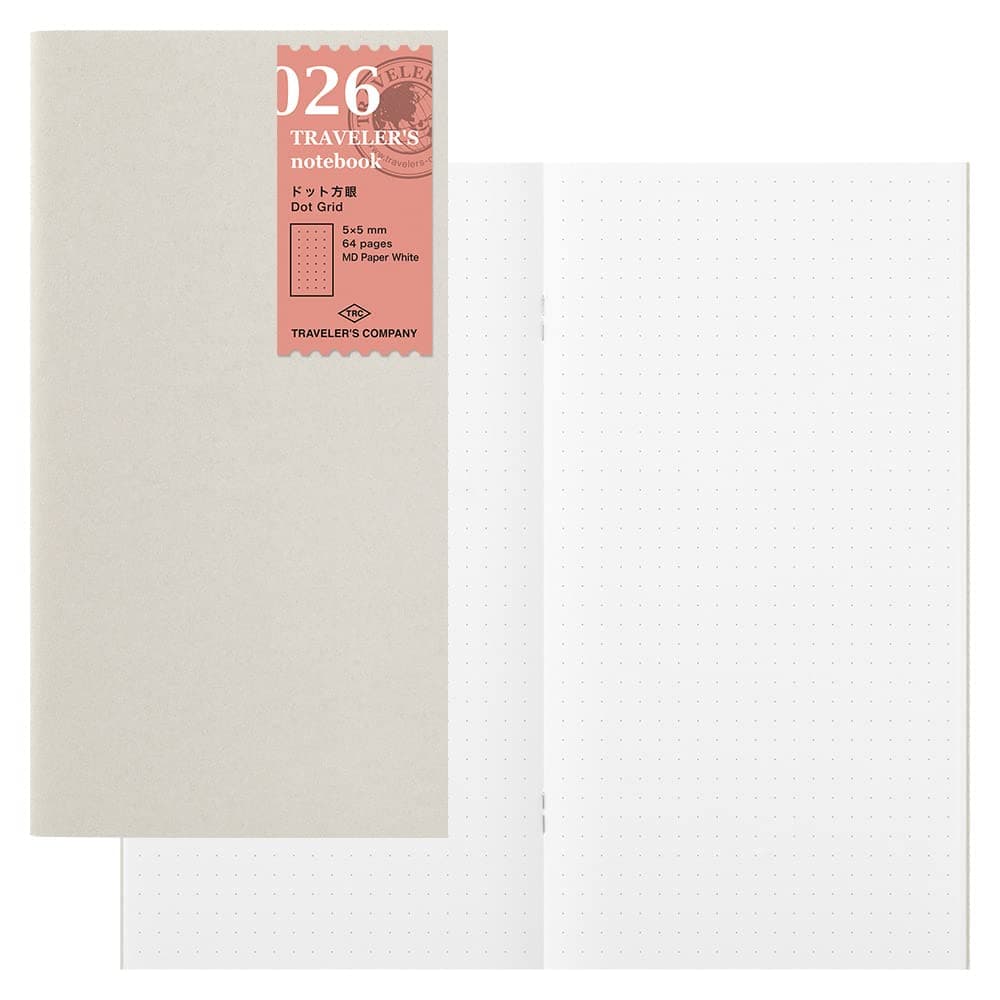 DESIGNPHIL 14400006 Traveler's Notebook, Refill, Dot Squared, 3 Pack, Regular Size