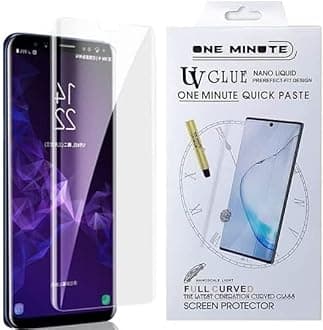 Crixus® Tempered Glass for Samsung Galaxy S8 Plus/ S9 Plus Fully curved edge to edge UV screen protector (One Minute Quick Fix)