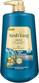 Kesh King Gold Anti-Dandruff Shampoo with 21 Herbs + Bio Niacinamide for Men & Women I 99% Users saw reduced dandruff in 2-weeks* I Eliminates dandruff & maintains scalp moisture, 1000ml