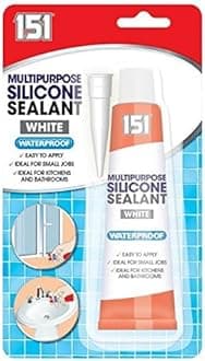WHITE BATH & SHOWER BASIN MOULD RESISTANT WATERPROOF SILICONE SEALANT 70g/NEW