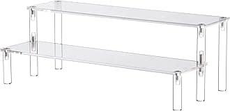 ihomecooker Clear Acrylic Display Riser 2 Tier Cupcake Stand Shelf for Decoration and Organizer