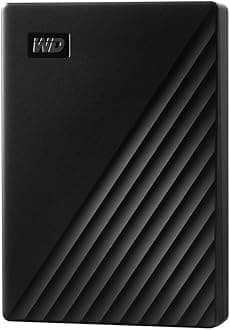 WD 5TB My Passport portable external storage, external hard drive, USB 3.0, portable HDD with software for device management, backup and password protection, works with PC, Xbox &Playstation, Black