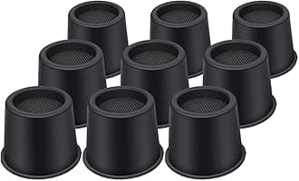Bed Risers 4 Inch Heavy Duty, Round Furniture Risers for Bed Desk Table Sofa Couch，Bed Lifts Risers, Support up to 3300 Lbs(9 Pack Black)